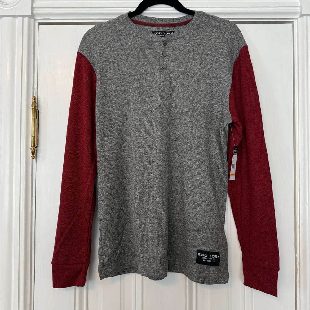 Zoo York Gray and Red Long Sleeve Tee